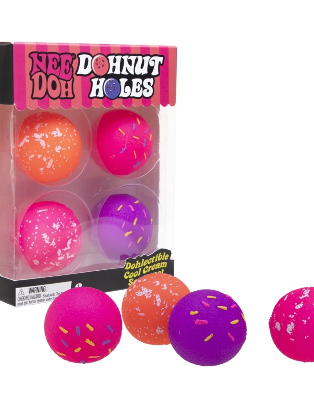 Viral Needoh Donut Holes Kids Squeeze Toy - Pink & Purple 4 pack